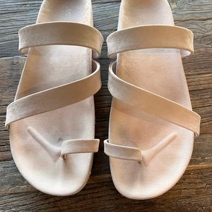 J Slides Light Pink Suede Footbed Sandals Size 10 Like New